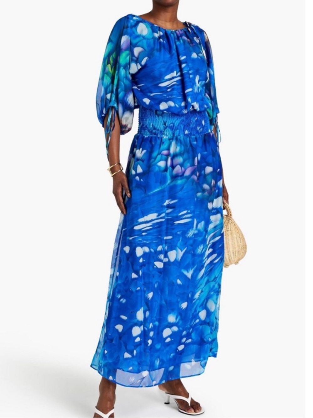 Eywasouls Malibu Lace Up Shirred Dress